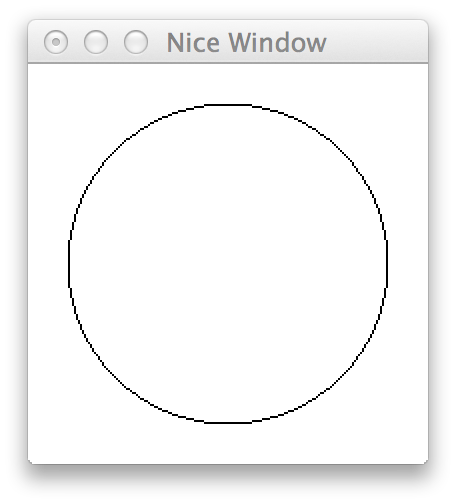 Window with circle and white background